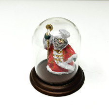 Enesco Living Legends Series Santa Pewter Miniature Figure Glass Dome Vintage picture