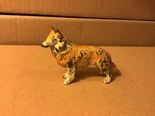 Antique Miniature 3” Cast Iron Rough Collie Herding Dog Figurine, Original Paint picture