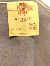 VINTAGE WORACO FABRICS BY JOMAC 9 PC. TABLE LINENS GRAY 1940'S picture