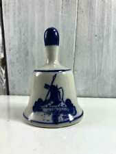 VINTAGE COLLECTIBLE HAND PAINTED 3” DELFT BLUE BELL GOOD USED CONDITION picture