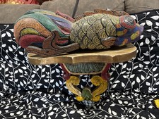 VTG Hand Carved Wooden Colorful Large Fish Indonesia (Fish Only) picture