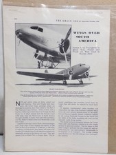Vintage 1934 Pan American Grace Airways Panagra Ad Article Wings South America picture