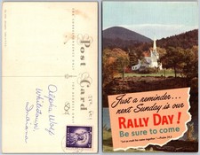 Rally Day Church Scene Postcard picture