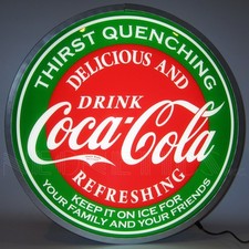 Coca Cola Coke Soda  LED Backlit sign wall lamp neon metal rim Machine Vendo picture