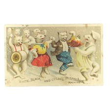 J P Coats Anthropomorphic Dressed Polar Bears Dancing Celebration 1887 picture