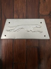 RARE Vintage Greyhound Dog Metal Emblem Badge   Read picture