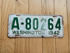 1942 Washington State License Plate picture