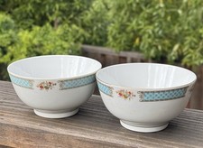 Liling Fine China Set Of 2 Floral Soup Bowls D 4.5” picture