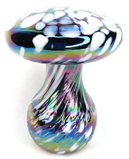 Vintage Phoenician Glassblowers Purple Malta Toadstool Mushroom Paperweight picture