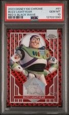 Topps 2023 Disney 100 Chrome Buzz Lightyear Red & Black Wave #61 /23 PSA 10 picture