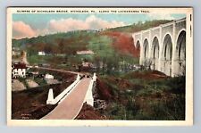 Nicholson PA-Pennsylvania, Aerial Glimpse Of Nicholson Bridge Vintage Postcard picture