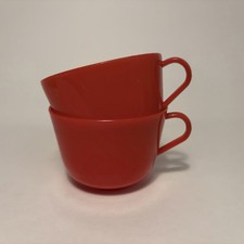 Vintage Red Plastic Cups (Set Of 2) picture