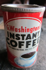 Vintage G. Washington's Instant Coffee 4 oz. Tin Advertising Can with Lid picture
