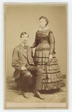 Antique ID'd CDV c1870s Affectionate Couple M. Quinton Van Dyke Goatee Keokuk IA picture
