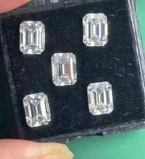 0.50 Ct Size 5 Pcs Natural Emerald Cut White Diamond D Grade VVS1 + 1 Free Gift picture