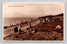 Half Moon Bay Bathing At Heysham RPPC Postcard picture
