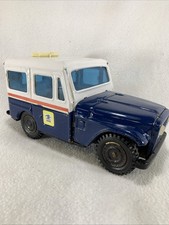 Vintage 1970’s US Mail Delivery USPS Tin Litho Jeep Toy Coin  Bank Truck picture