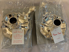 Vintage Elana Claire Delli Silverplate Chamberstick Candle Holders Pair Boxed picture