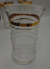 Vintage Glasses Juice breakfast  Elegant Drink Set Of 4 Gold banned Trimmed 4.5