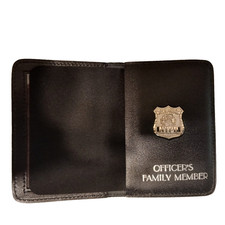 NYPD Police Officer's Family Member Mini Badge ID Case Wallet W/Pin Silver Foil picture