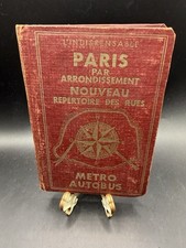 Vintage Paris Par Arrondissement Street Guide Map Book Metro Autobus 1937 picture