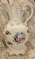Floral ewer pitcher vase with gold trim picture