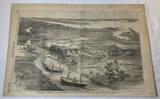 1862 magazine engraving~ BIRDS EYE VIEW OF CHARLESTON, SC picture