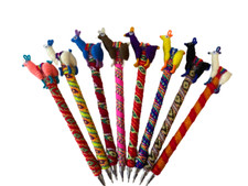 LOT (4) Handmade Peruvian Llama Pens - Lapiceros de Llama (4 unidades) picture