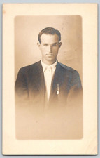 RPPC Young Man Suit Portrait Posted East Stroudsburg PA 1911 Postmark picture