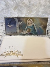 7 Vintage Hallmark Christmas Card Mother & Child readers digest Parchment NOS picture