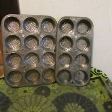 2 Vintage Bake King, Hammered Design Muffin/ Cupcake Pans. 12 & 8 Cup picture