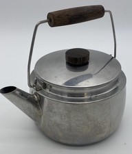 Vintage Farberware Stainless Steel Wood Handle 3qt Teapot Kettle picture