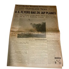 Vintage Dec 17 1941 Cleveland News Newspaper Pearl Harbor USS Arizona Wirephoto picture