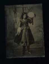 Woman Wearing Gypsy Costume ID'd 1800s Photo PETRICK Surname  Antique picture