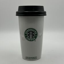 2009 Starbucks Coffee Old Logo Double Wall Ceramic Travel Cup Tumbler Mug 12 oz picture
