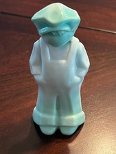 VTG MOSSER GLASS JOSH FIGURINE WINTERGREEN SLAG GLASS VI HUNTER MARK 4.5