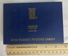 Kem Poker Arrow Wide Size Plastic Playing Cards 2 Decks 1940s /Original case picture