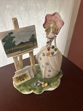 Vintage W Cabrelli Italian CeramicArtist Figurine Signed 1987 Painter with Easel picture