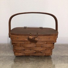 Vintage LONGABERGER 1989 Small Woven Basket Purse picture
