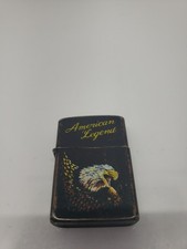 Vintage PII Flip Top Lighter, American Legend, Eagle Biker Harley W/zippo Guts picture