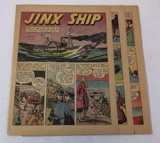 1944 four page cartoon story~ USS MICHIGAN first US Navy iron hulled ship picture