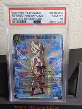 PSA 10 GEM MINT 2022 DBS Card Game SS Goku Pride of the Saiyans BT10-065 R picture