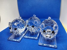 Terroy HSBC Crystal Pig Figurines Lot of 3 w/ Boxes & Certificate (0104) picture