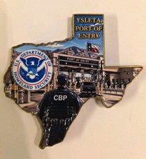 CBP Ysleta Port of Entry El Paso Texas Shaped Challenge Coin Customs Officer picture
