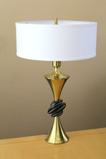 SUPERB VTG MID CENTURY ATOMIC REMBRANDT 50's TABLE LAMP BRASS DECO MODERN ART picture
