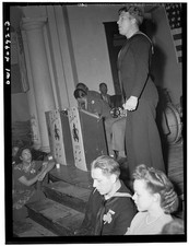 Photo:Sailor Woman Navy Band Stage Performance 1930s 1940s American Flag picture