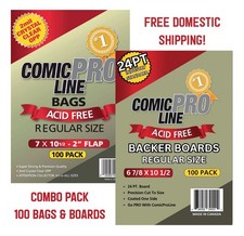 Comic ProLine Bags & Boards 100 Each (Regular Size) Top-Quality -  picture