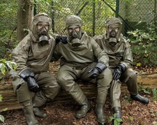 NEW German ZODIAK Hazmat NBC HEAVY RUBBER Latex Fetish SUIT w Waders~no Gas Mask picture
