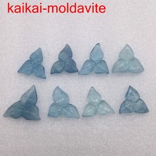 15G/8PCS Natural Blue Aquamarine Quartz Carved Clover Pendant Healing FH09 picture