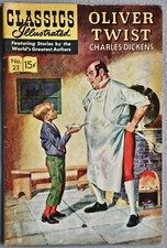 OLIVER TWIST CHARLES DICKENS CLASSICS ILLUSTRATED COMIC #23 HRN#164 VG+ 4.5 1945 picture